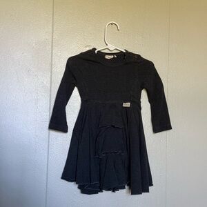 Stylish Black Kids Dress with Ruffle Detail